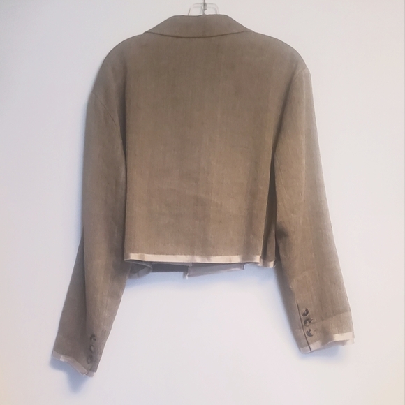 ZARA Limited Edition Contrast Cropped Blazer Size Large - Picture 9 of 13